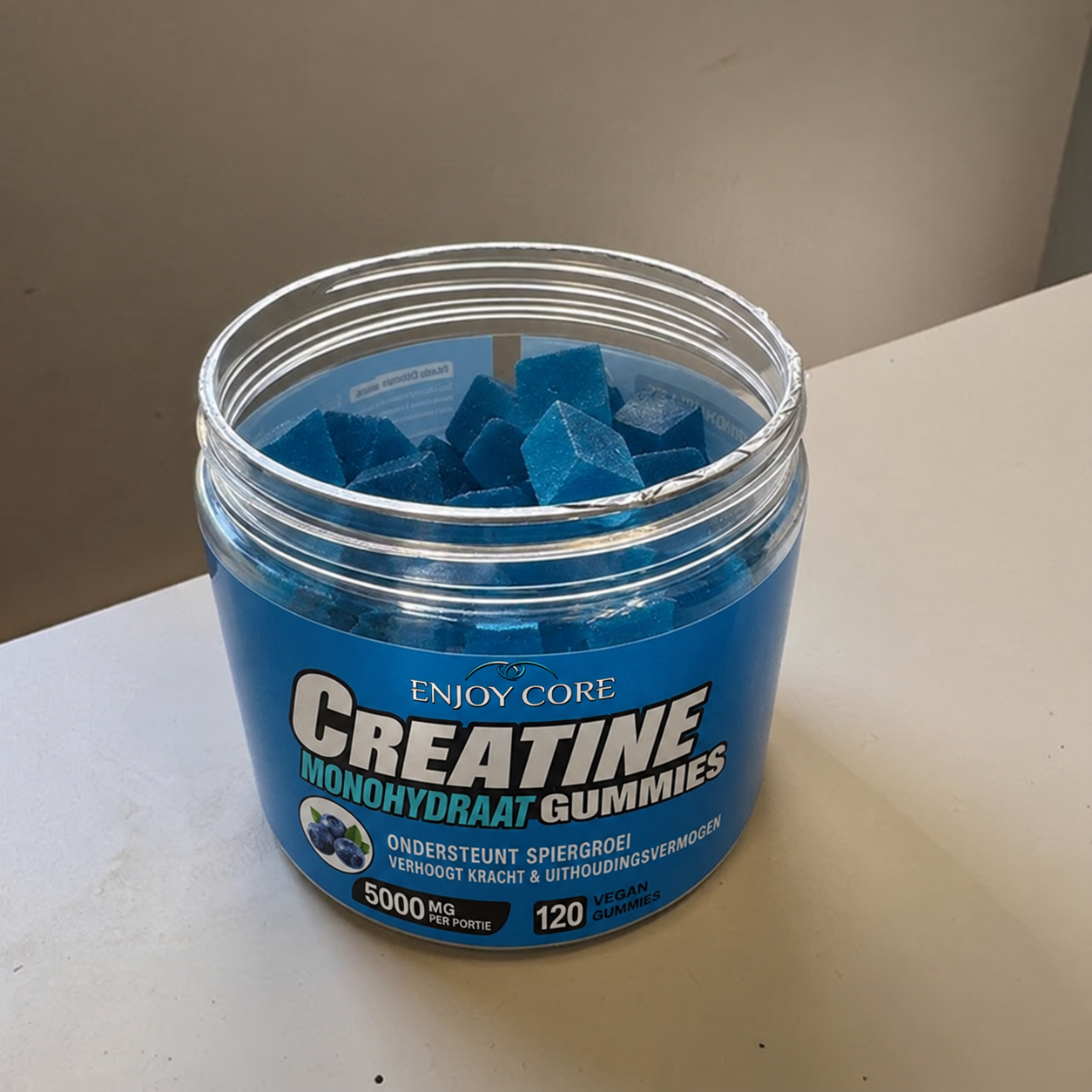 Geopende pot Enjoy Core Creatine Gummies