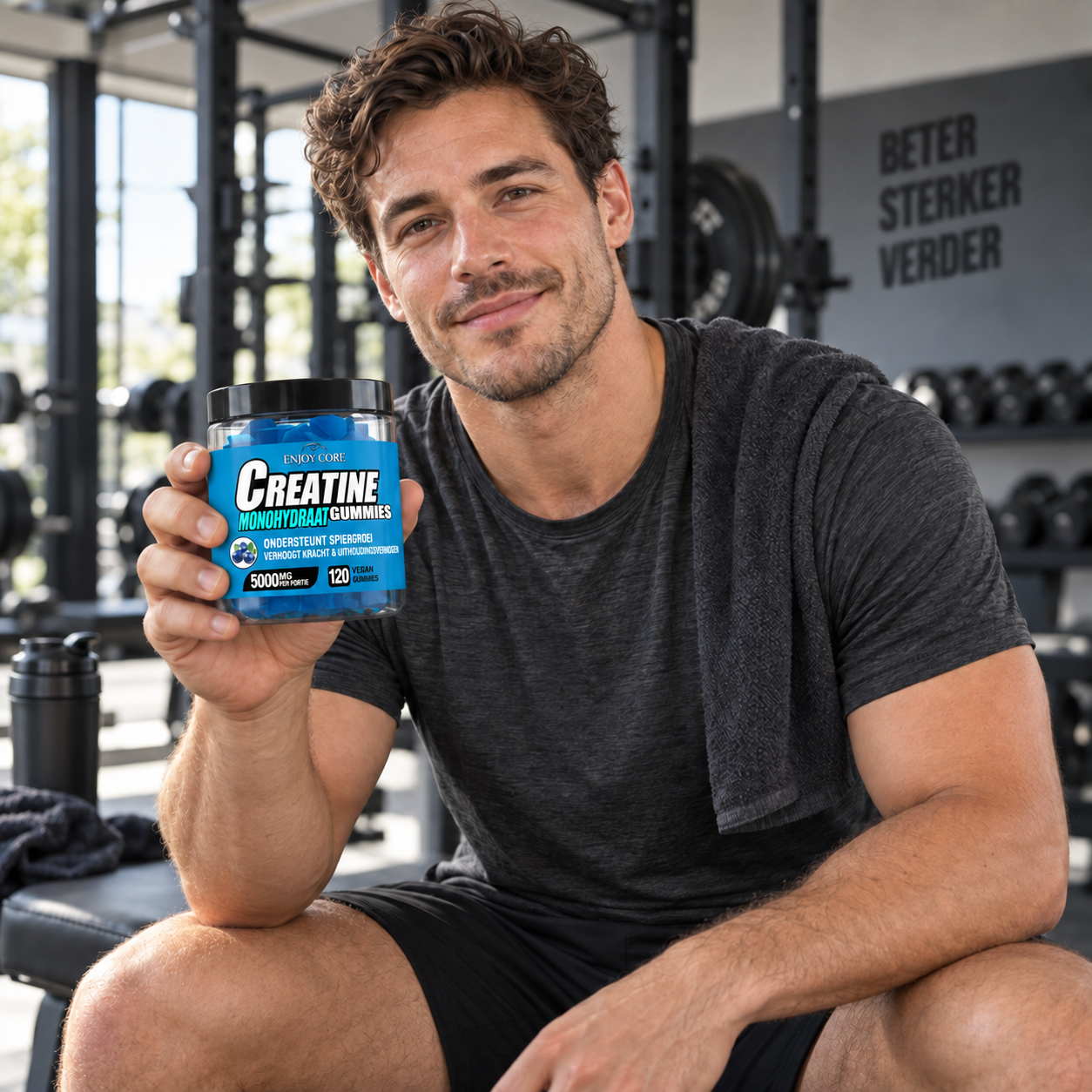 Enjoy Core Creatine Gummies in de sportschool