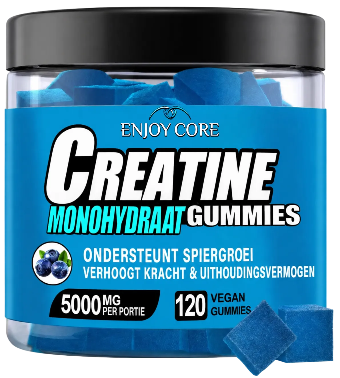 Creatine Monohydraat Gummies – Bosbessensmaak | 120 Vegan Gummies