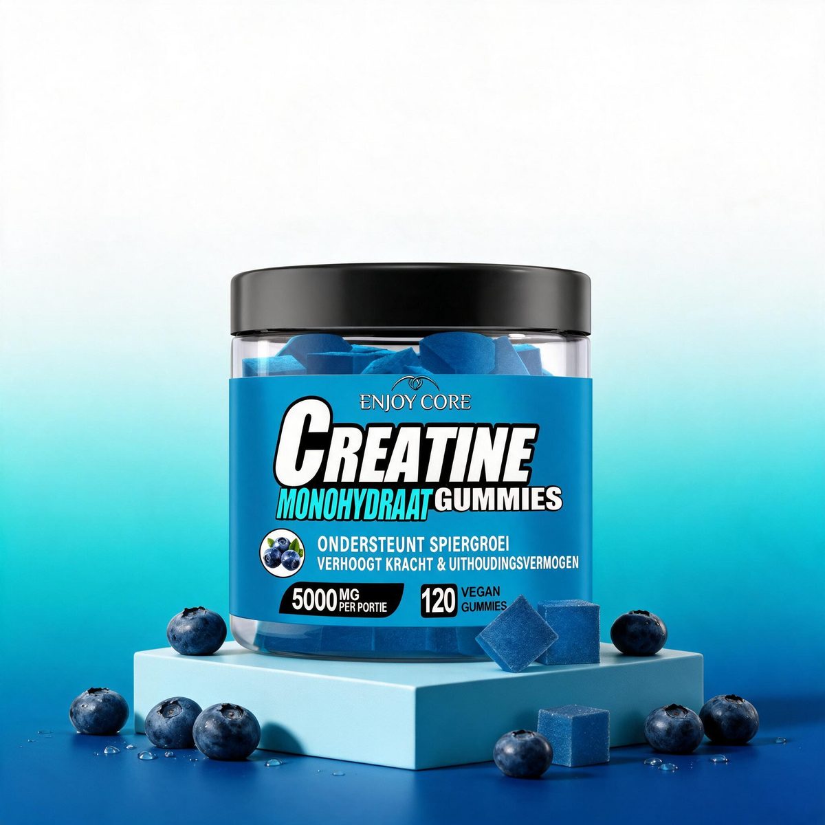 Creatine Monohydraat Gummies – Bosbessensmaak | 120 Vegan Gummies
